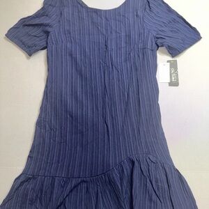 City Studio Women’s XL Blue Short Sleeve Midi Dress Ruffled Hem